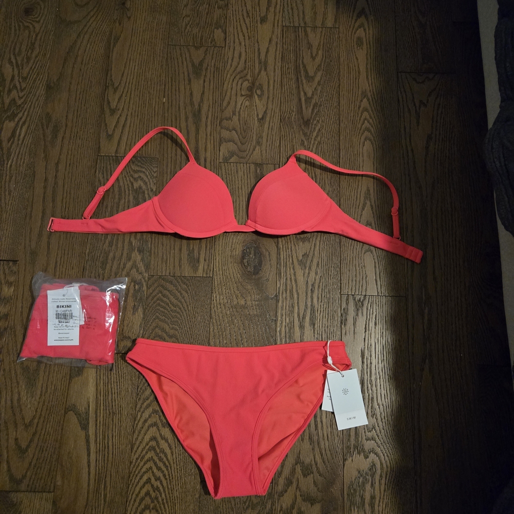 Pink Triangle Bikini Set for Swim